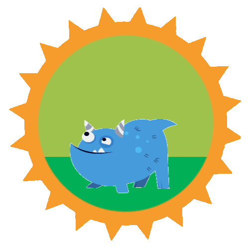 blue monster shouts "Hard Worker!" blue monster shouts "Hard Worker!"